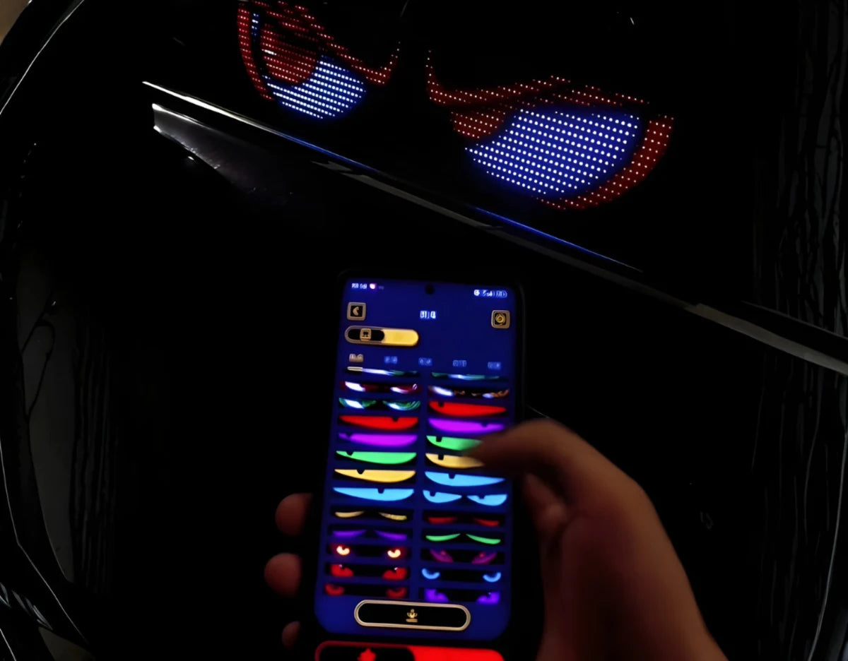 Connect Veyra Eyes and choose an animation in the app